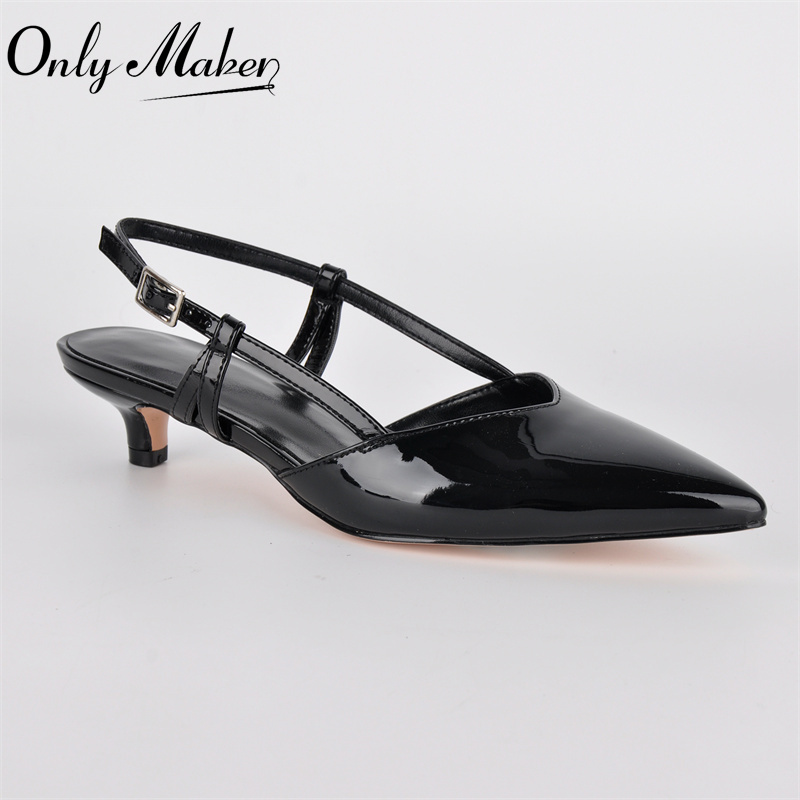 Kitten Heel Women - Onlymaker Kadın Sivri Burun Slingback Ayak