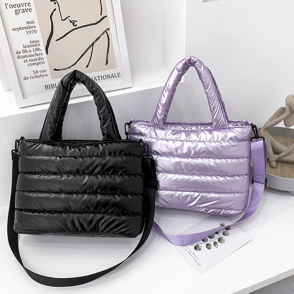 Shoulder Bag Structured - Kadınlar İçin Şişme Bez Çanta Kapitone