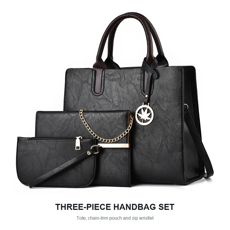 Shoulder Bag Structured - Kadın 3 Parçalı Çanta Seti Büyük