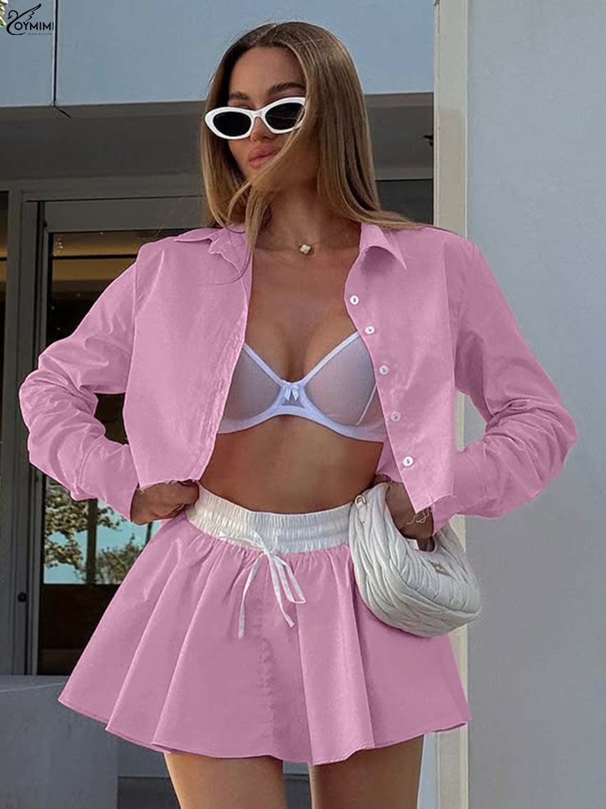 Pencil Skirt Midi - Oymimi Moda Pembe Pamuk 2 Parça