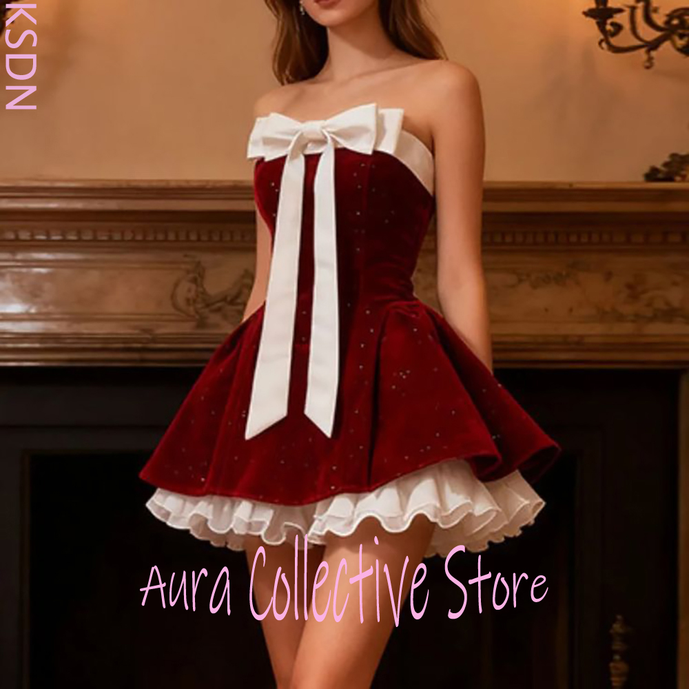 Bordo Kadife Straplez Kadın Mi - Large Women'S Formal Wear incelemesi ve fiyatı