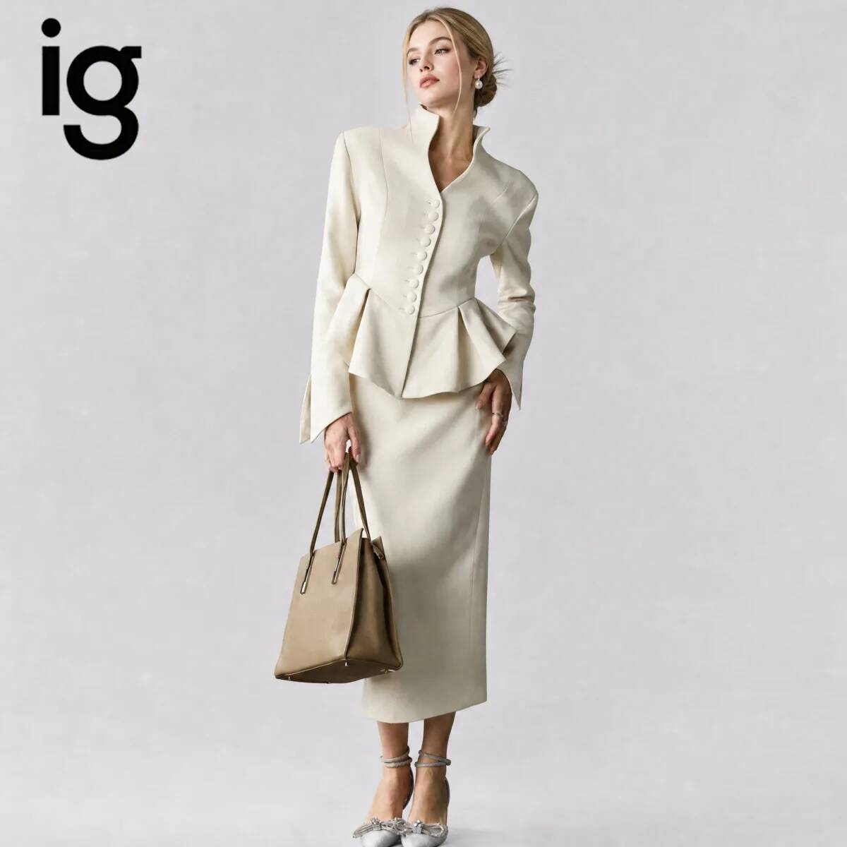 IG26 Kadın Dik Yaka Peplum Bla - Pencil Skirt Midi incelemesi ve fiyatı